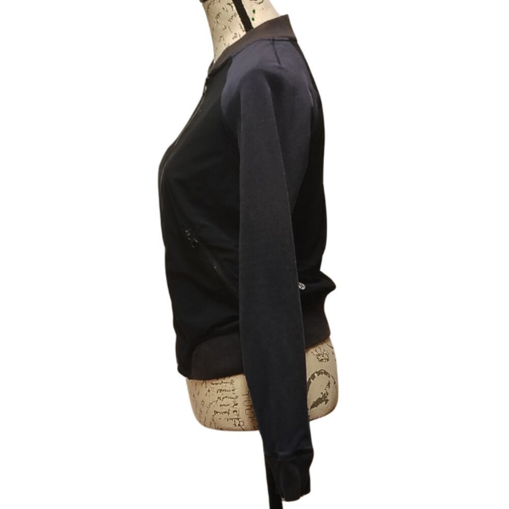 Lululemon Athletica Womens Var-City Bomber Jacket 6 Black Navy Full Zip Sporty - Picture 2 of 10
